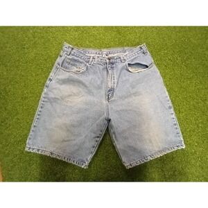 Vintage Todays News Bermuda Y2K Shorts Mens 40 Blue Denim Cotton Everyday Wear